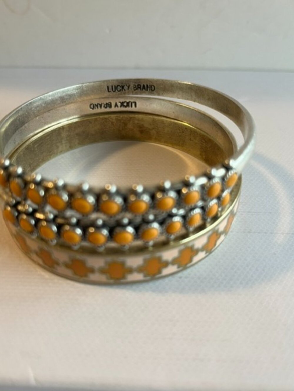 Lucky Brand Southwestern style set of three bracelets.